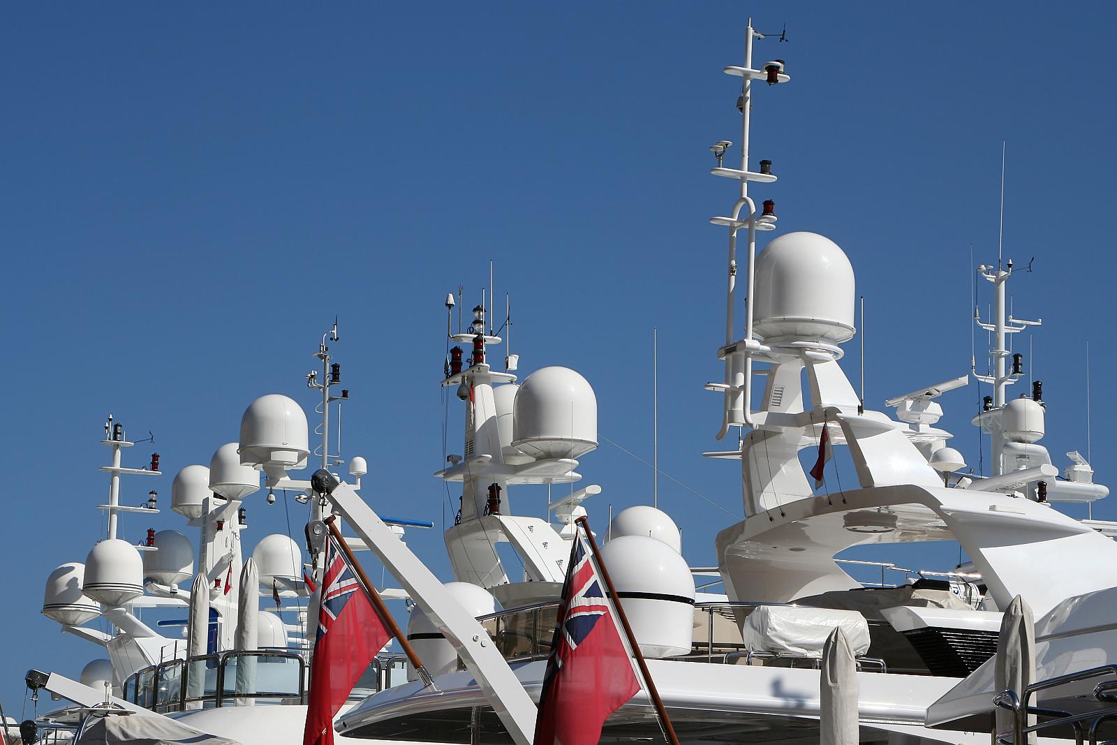 Motor yacht radar and electronic equipment